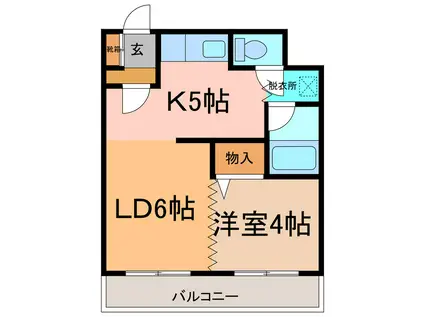 ベルトピア帯広II(1LDK/3階)の間取り写真