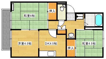 プレジール梶山(3DK/2階)の間取り写真