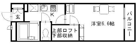 ライズ フリー(1K/1階)の間取り写真