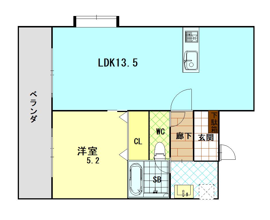 MRマンション(1LDK/4階)の間取り写真