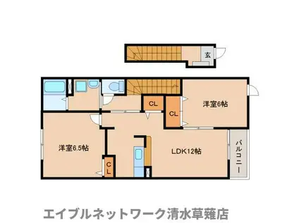 ソレイユTB(2LDK/2階)の間取り写真