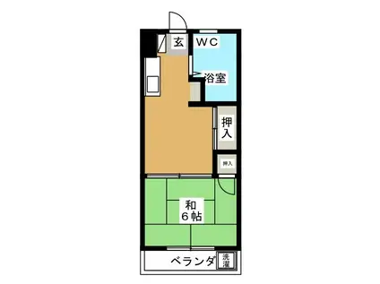 行徳マンション(1DK/2階)の間取り写真