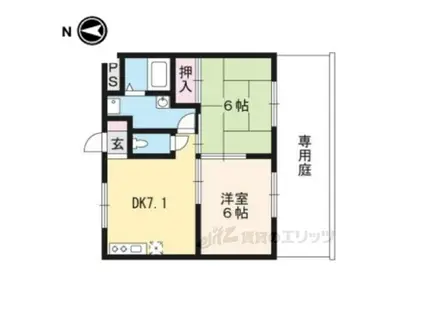 上阿達谷口マンション(2DK/1階)の間取り写真
