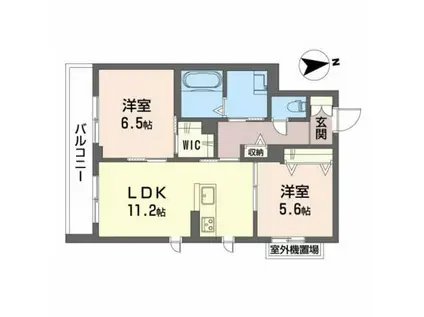 BEREO HIKO-U太田(2LDK/3階)の間取り写真