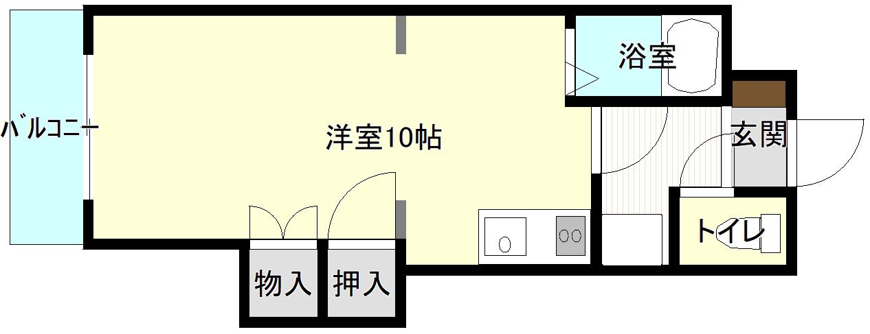 パル翠町(ワンルーム/1階)の間取り写真