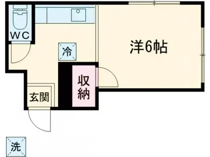 大信荘(1K/2階)の間取り写真