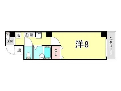 ヴィラ神戸II(1K/5階)の間取り写真