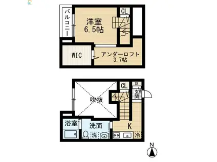 34-倶楽部ハウス“N”(1K/1階)の間取り写真