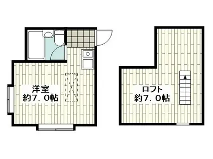 セゾン茅ヶ崎(ワンルーム/2階)の間取り写真