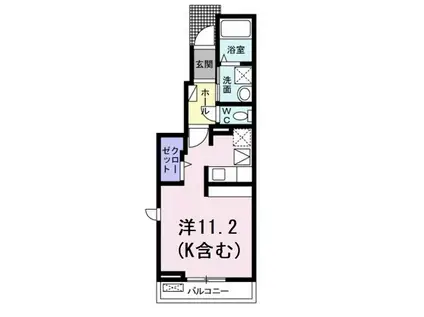 メゾン・カレII(ワンルーム/1階)の間取り写真