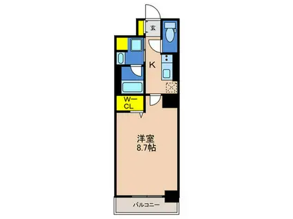 グランビスタ新神戸(1K/4階)の間取り写真