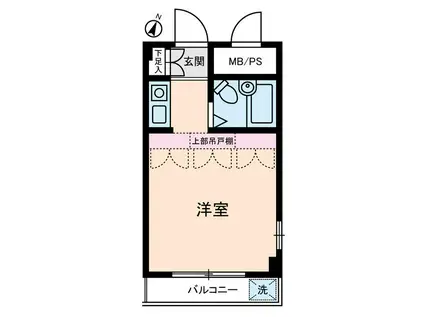 川崎西ダイカンプラザ(ワンルーム/2階)の間取り写真