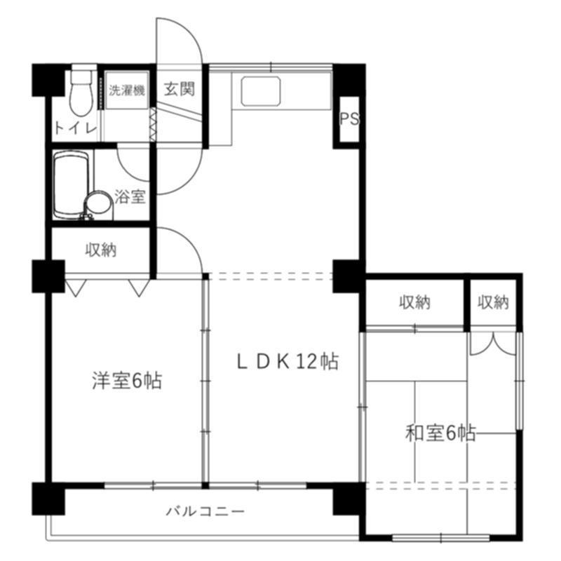 オトナオビル(2LDK/2階)の間取り写真