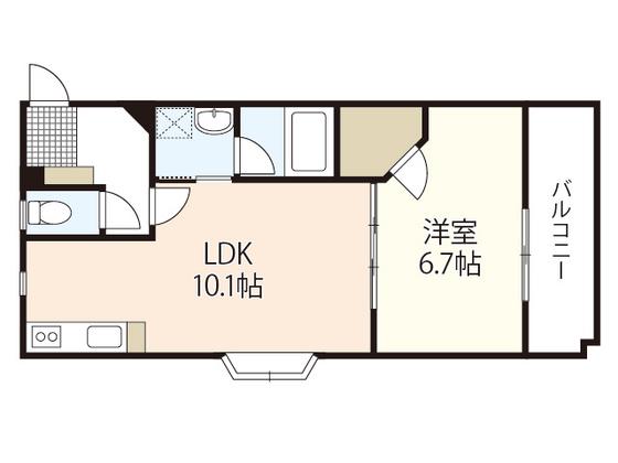 GREENSTREET壱番館(1LDK/2階)の間取り写真