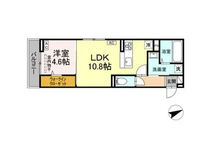 D-RESIDENCE川口A(1LDK/2階)の間取り写真