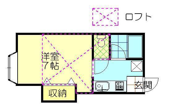 アーバンパレス新田(1K/2階)の間取り写真
