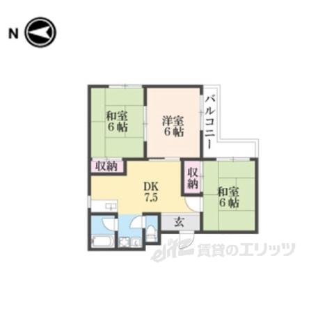 山下マンション(2LDK/2階)の間取り写真
