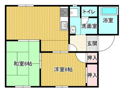 パレド築地(2LDK/2階)の間取り写真