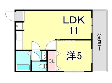寿ハイツ(1LDK/3階)の間取り写真
