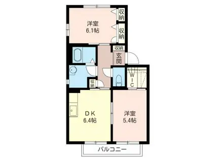 シャルマンベルデA(2DK/2階)の間取り写真