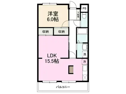 セントラルハイツ屋島(1LDK/5階)の間取り写真