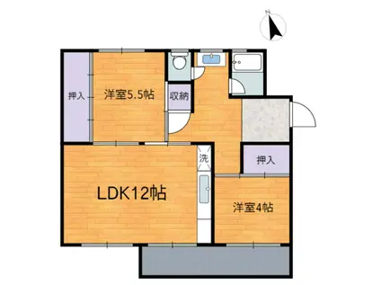 グランベルグ倉敷(2LDK/3階)の間取り写真