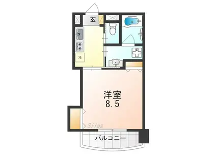 住吉橋TKハイツ(1K/8階)の間取り写真