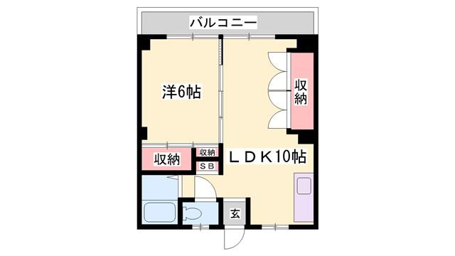 コーポ武本(1LDK/3階)の間取り写真