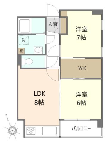 ハイタウン浜田山(2LDK/2階)の間取り写真