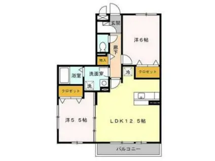 タクティス(2LDK/3階)の間取り写真