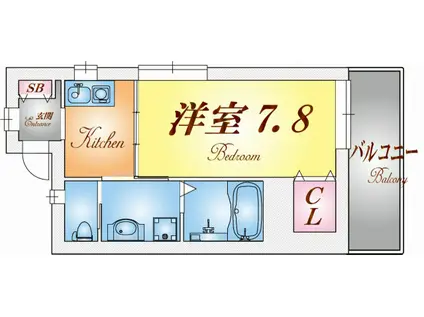 コートフジ(1K/2階)の間取り写真