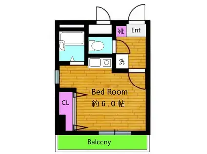 ニューハイツサトウ(ワンルーム/3階)の間取り写真