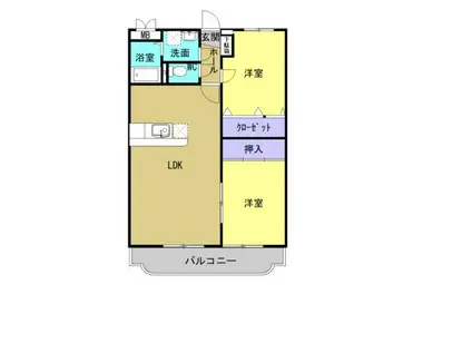 ベルメゾン秀(2LDK/1階)の間取り写真