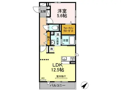 ツインテラスⅧ(1LDK/3階)の間取り写真