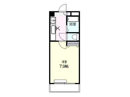 LA・パラドール(1K/2階)の間取り写真