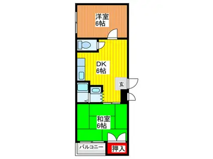 南紀マンション(2DK/4階)の間取り写真