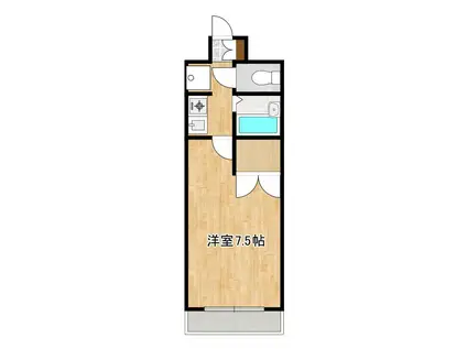 グランデール健軍302号(1K/3階)の間取り写真