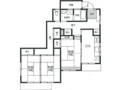 第2ハイツ小池(3DK/1階)の間取り写真