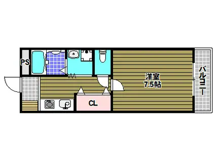 パストラル桜井(1K/2階)の間取り写真