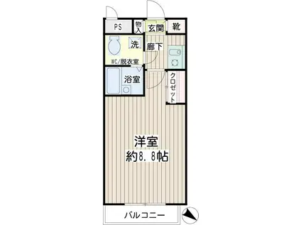 リヴェール川崎(1K/2階)の間取り写真