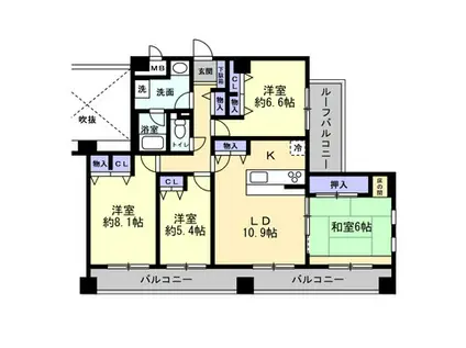 グランドメゾン幕張(4LDK/4階)の間取り写真