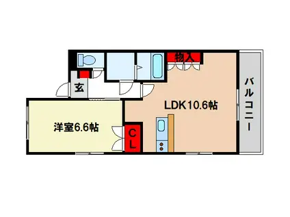 ルーエンハイム(1LDK/1階)の間取り写真