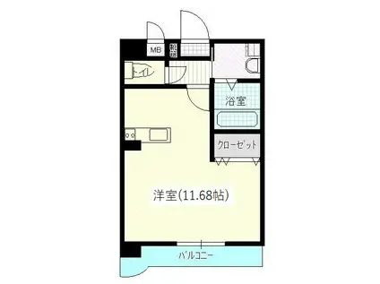 なかよしマンション塩上(ワンルーム/4階)の間取り写真