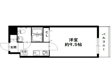 JINO平野(1K/3階)の間取り写真