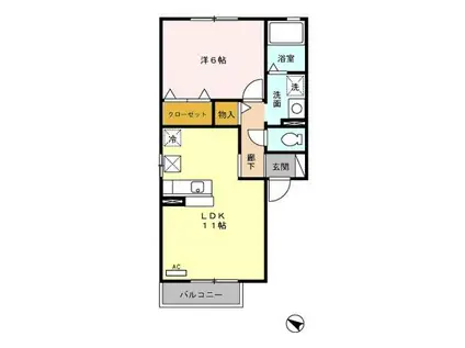 メゾン・ド・ソレイユK(1LDK/1階)の間取り写真