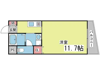 アビターレ王子公園(1K/1階)の間取り写真