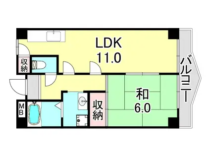 メゾンセレステ(2DK/4階)の間取り写真