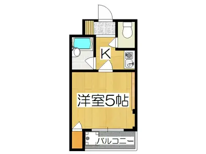京阪プリンスマンション(1K/4階)の間取り写真