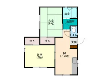 木村ハイツ(2DK/1階)の間取り写真