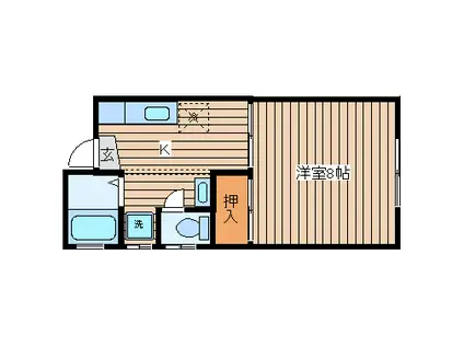 パレス中村(1K/1階)の間取り写真